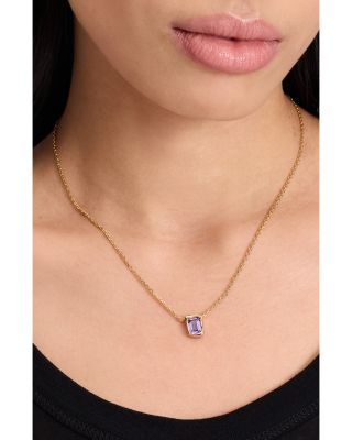 Molten Glass Solitaire Pendant Necklace, 16-19"