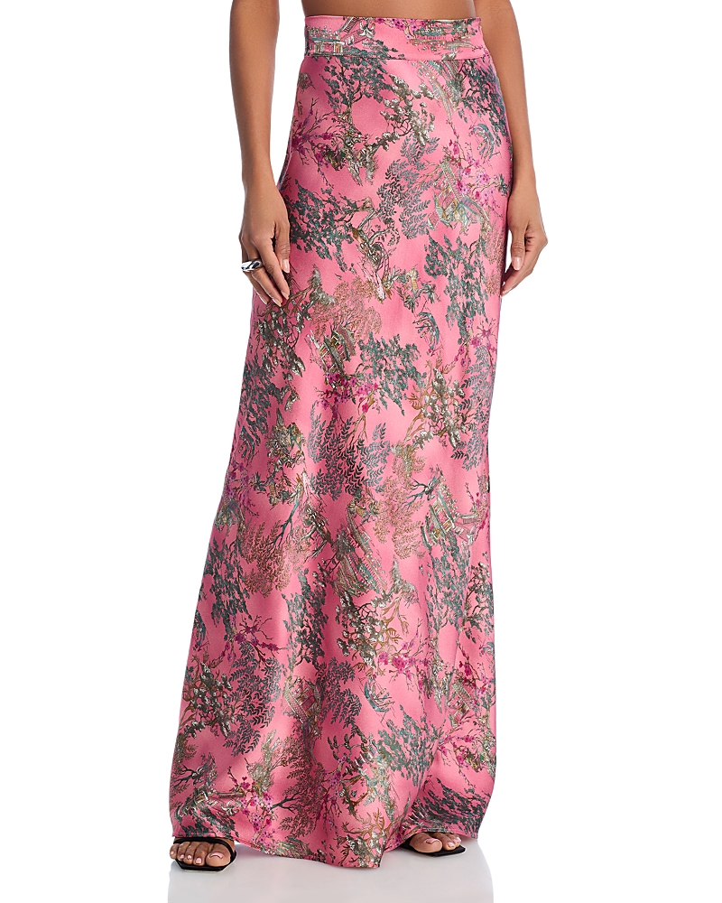 L Agence Ryker Bias-cut Silk Skirt In Mauve Multi