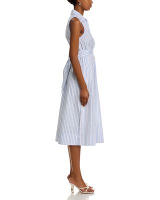 Shanaya Front Wrap Poplin Striped Dress