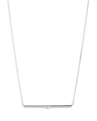 Ralph Lauren - Cubic Zirconia Bar Statement Necklace in Sterling Silver, 18"-21"