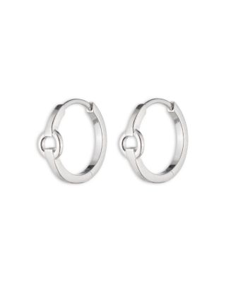 Ring Detail Hoop Earrings in Sterling Silver