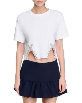Giada Embellished Hem Short Sleeve Shirt