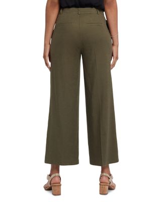 Linen Blend Morgan Wide Leg Trousers