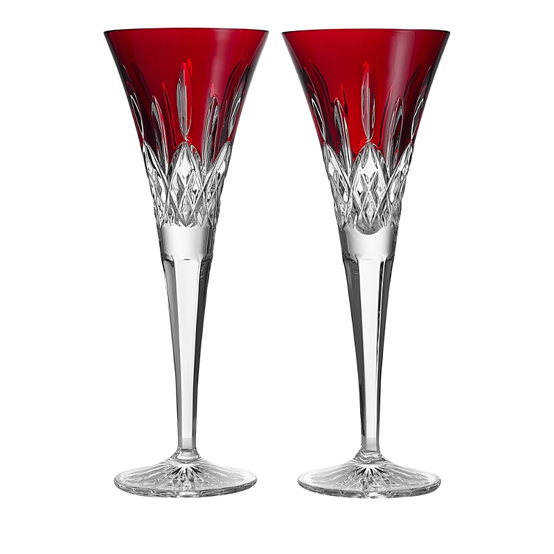 Waterford New Year Celebration Red Flute, Set Of 2 In Red