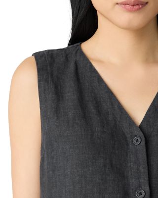 Washed Linen D&amp;eacute;lav&amp;eacute; Tie Back Vest