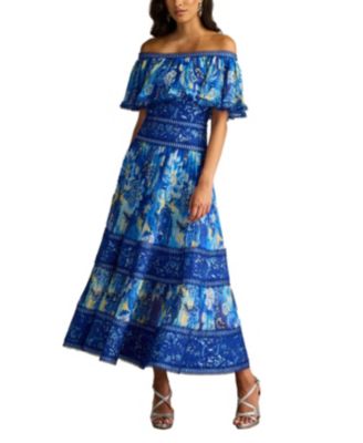 Tadashi Shoji - Amary Floral Pleated Chiffon Midi Dress