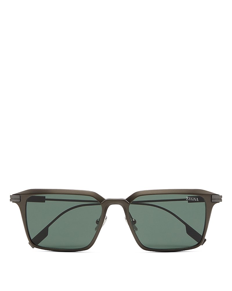 Zegna Aluminum Sunglasses, 55mm In Dark Grey