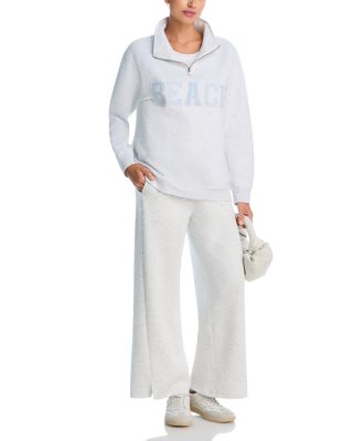 Vintage Havana - Varsity Grey Cloud Zip Neck Sweatshirt & Varsity Grey Cloud Wide Leg Pants
