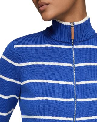 Striped Zip Front Sweater