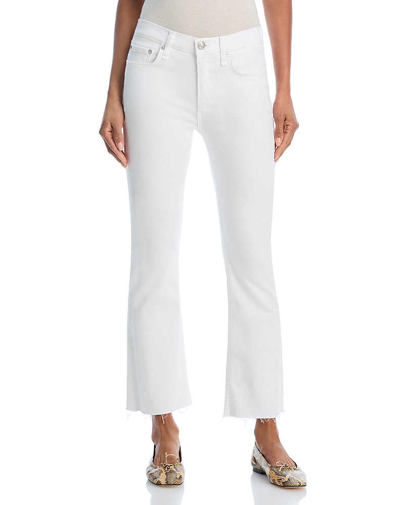 Rag & Bone Flexi Peyton High Rise Ankle Bootcut Jeans In Optic White In Optice White