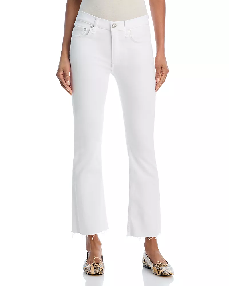 rag & bone Flexi Peyton High Rise Ankle Bootcut Jeans in Optic White