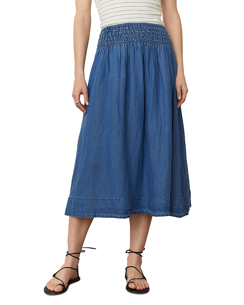 Marine Layer Bea Charm Midi Skirt In Medium Wash