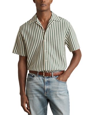REISS - Textured Stripe Camp Shirt