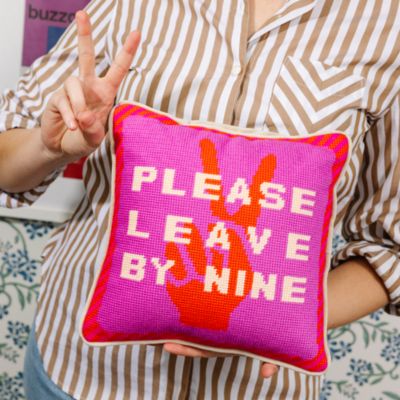 Leave by Nine Needlepoint Decorative Pillow