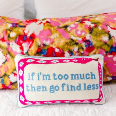Go Find Less Needlepoint Decorative Pillow