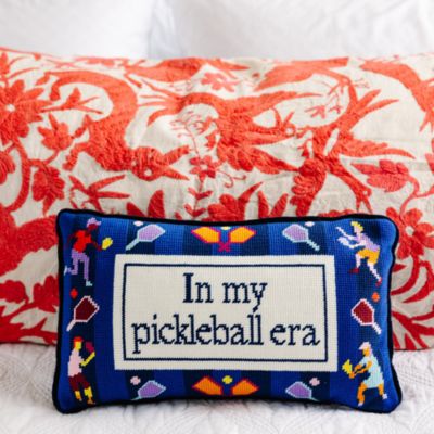 Pickleball Era Needlepoint Decorative Pillow