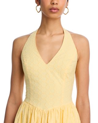 Ressi Eyelet Halter Midi Dress