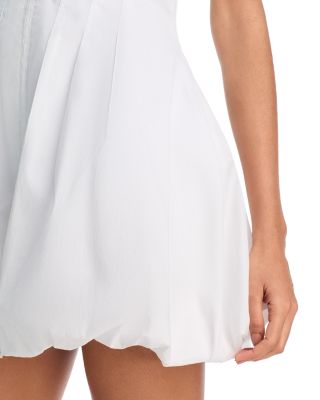Gale Bubble Hem Poplin Mini Dress