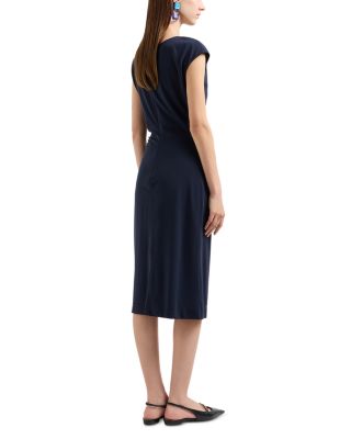 Cap Sleeve Fluid Crepe Jersey Sheath Dress