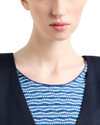 Geo Textured Jacquard Jersey Top 