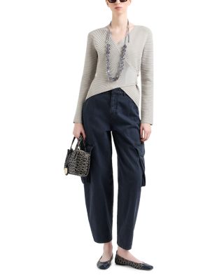 Ottoman Striped Wrap Jacket