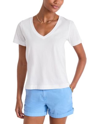 Striped V Neck Cotton Tee