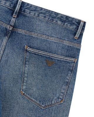 Slim Fit Washed Jeans in Medium Blue