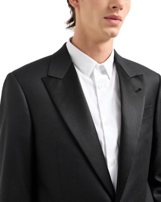 G Line Regular Fit Single Breasted Peak Lapel Tuxedo in Wool Silk Blend