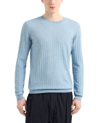 Virgin Wool Basketweave Motif Sweater