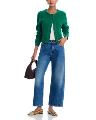 The Dodger High Rise Ankle Wide Leg Jeans in Green Thumb