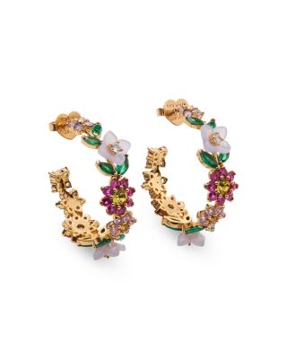 kate spade new york - Stone & Resin Flower Hoop Earrings