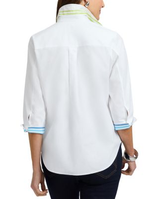 Margie 3/4 Sleeved Pinpoint Oxford Shirt
