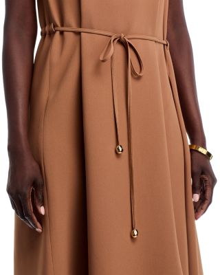 Drawstring Asymmetric Midi Dress