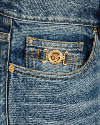 Washed 2000s High Rise Barrel Jeans in Medium Blue