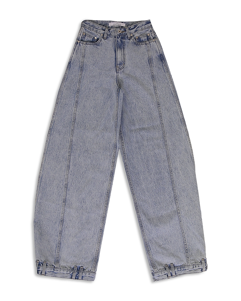 ROKH ROKH PALINDROME HIGH RISE BARREL JEANS IN LIGHT BLUE