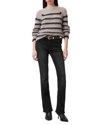 Haldan Mid Rise Slim Bootcut Jeans in Washed Black