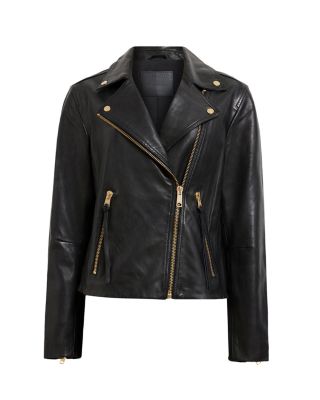 Dalby Slim Fit Leather Biker Jacket