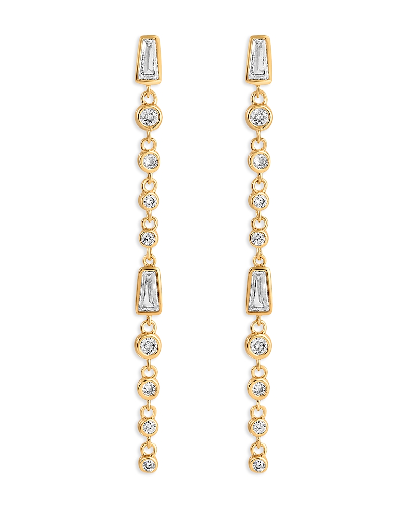Ettika Cubic Zirconia Linear Earrings In Gold