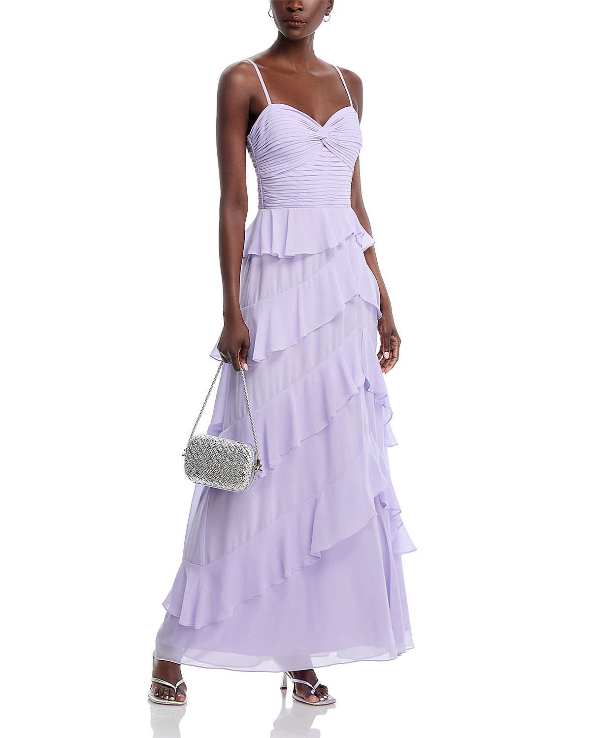Aqua Chiffon Tiered Ruffled Dress - Exclusive