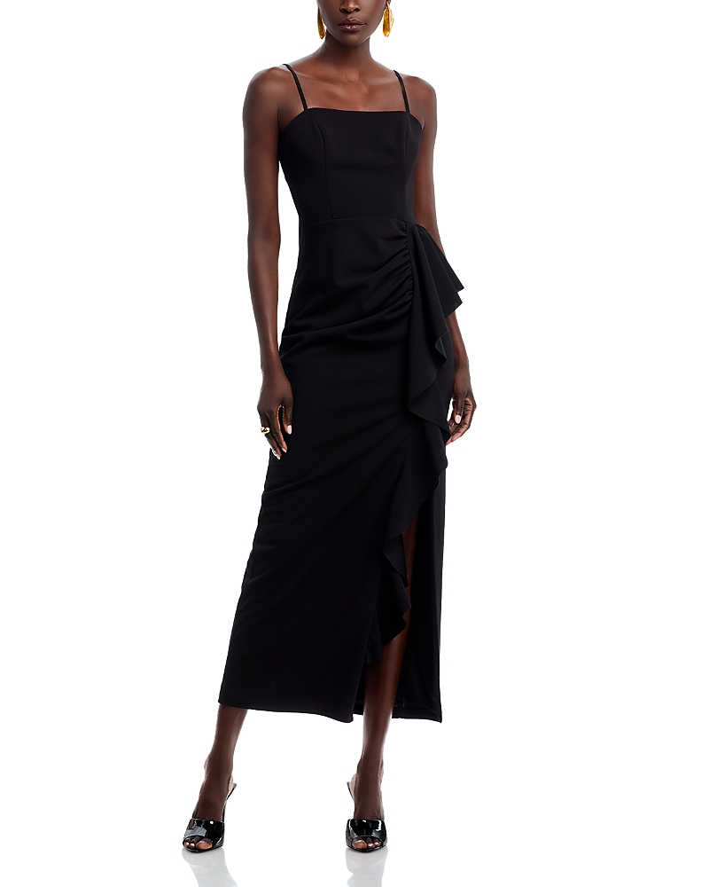 AQUA RUFFLED DRESS - EXCLUSIVE