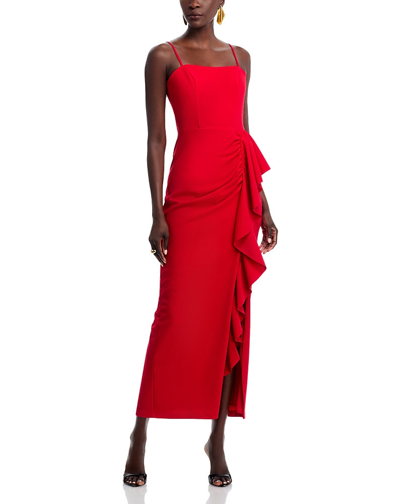 Aqua Ruffled Dress - Exclusive In Red