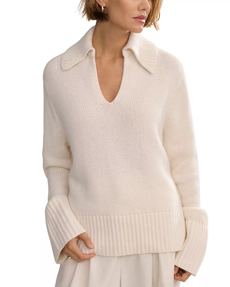 Jenni Kayne Phoebe Cashmere Polo Sweater