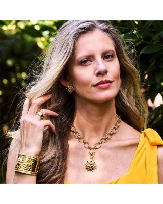 Soleil Sun Statement Stud Earrings in 18K Gold Plated