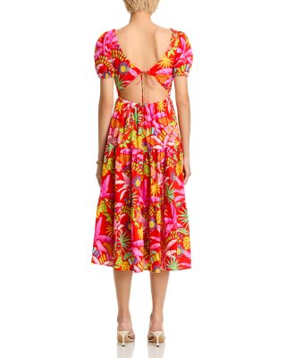 Floral Cutout Tie-Back Midi Dress - Exclusive