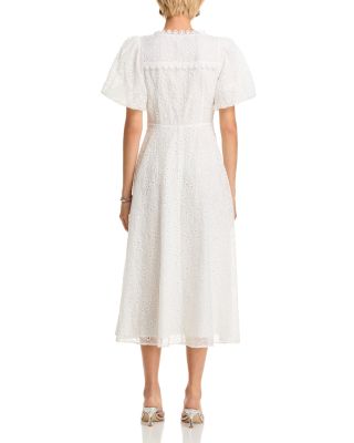 Lace Trim Eyelet Midi Dress - Exclusive