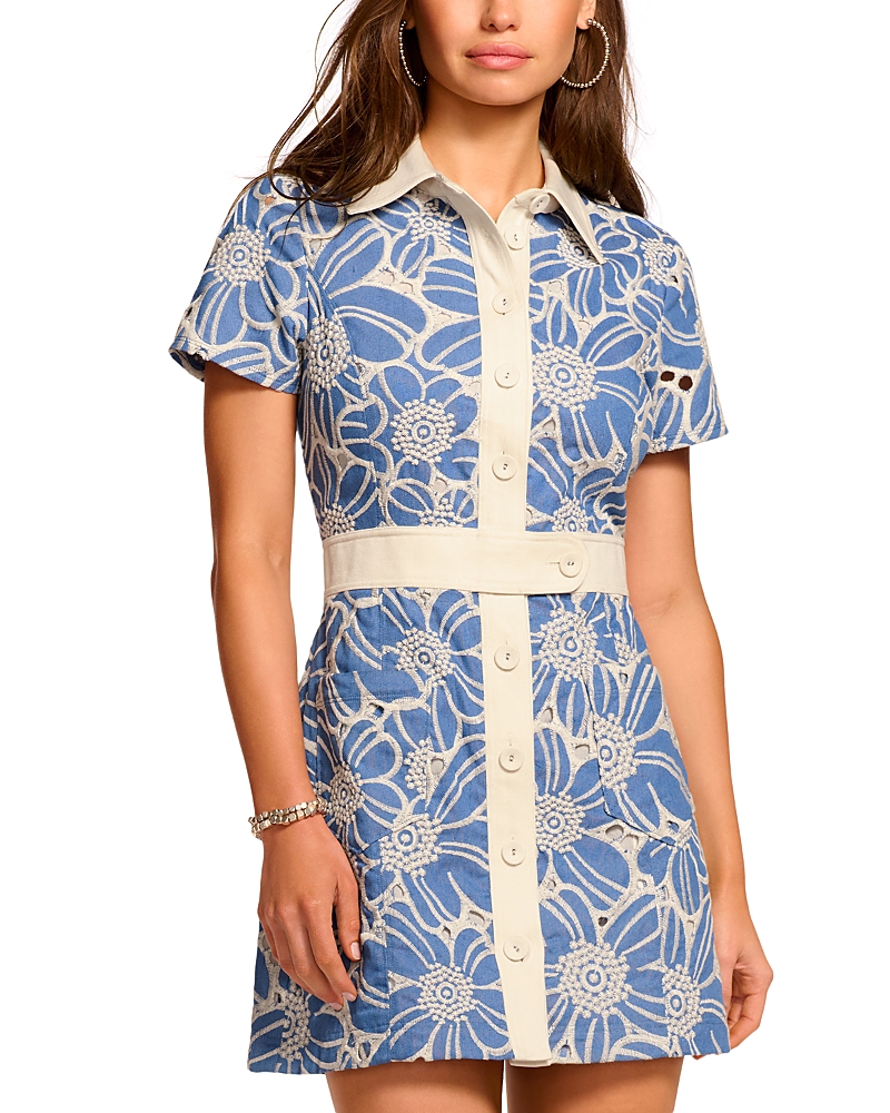 Ramy Brook Shannon Chambray Button Down Mini Dress In Indigo Chambray