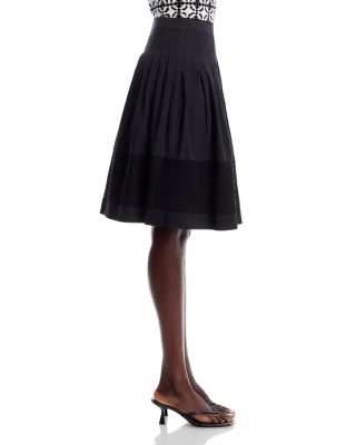 Pleated Embroidered Skirt