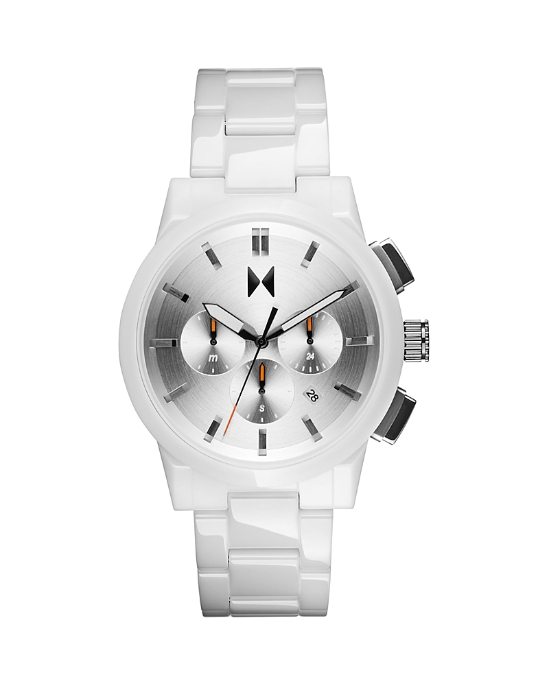 Mvmt Ii Ceramic Chronograph, 44mm In Silver/white
