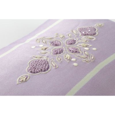 Amethyst Embroidered Accent Cushion, 13&amp;quot; x 20&amp;quot;
