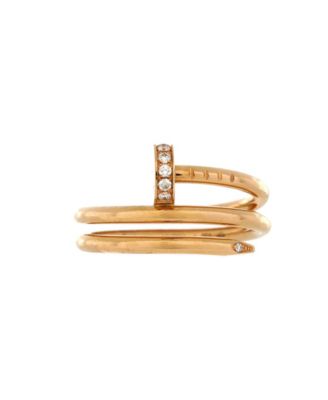 Pre-Owned Cartier - Small Juste un Clou Double Ring 18K Rose Gold and Diamonds